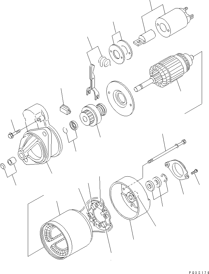 Схема запчастей Komatsu 2D68E-N3B - СТАРТЕР (.8KW) (ВНУТР. ЧАСТИ) ДВИГАТЕЛЬ