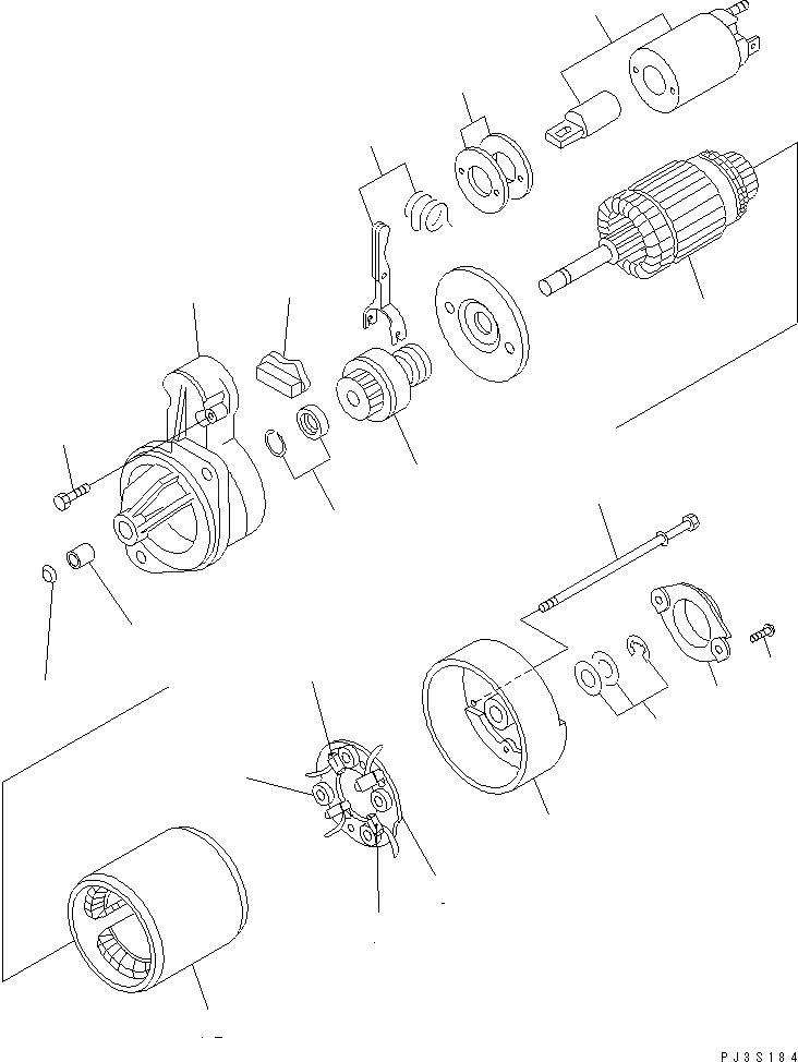 Схема запчастей Komatsu 2D68E-3A - СТАРТЕР (.8KW) (ВНУТР. ЧАСТИ)(№-) ДВИГАТЕЛЬ