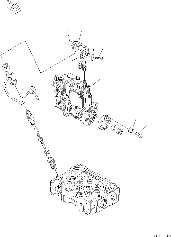 Схема запчастей Komatsu 2D70E-5S-BA - ТОПЛ. НАСОС И ТРУБЫ ДВИГАТЕЛЬ