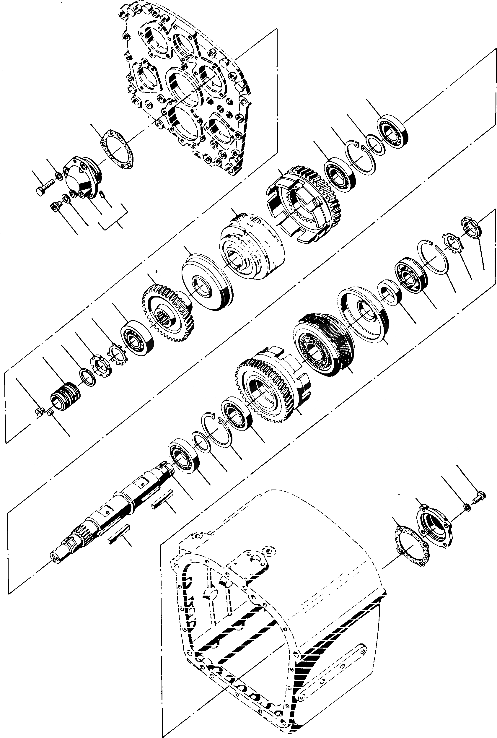 Схема запчастей Komatsu 35D - POWERSHIFT ТРАНСМИССИЯ, МУФТА ВАЛ ТРАНСМИССИЯ И ЗАДН. МОСТ