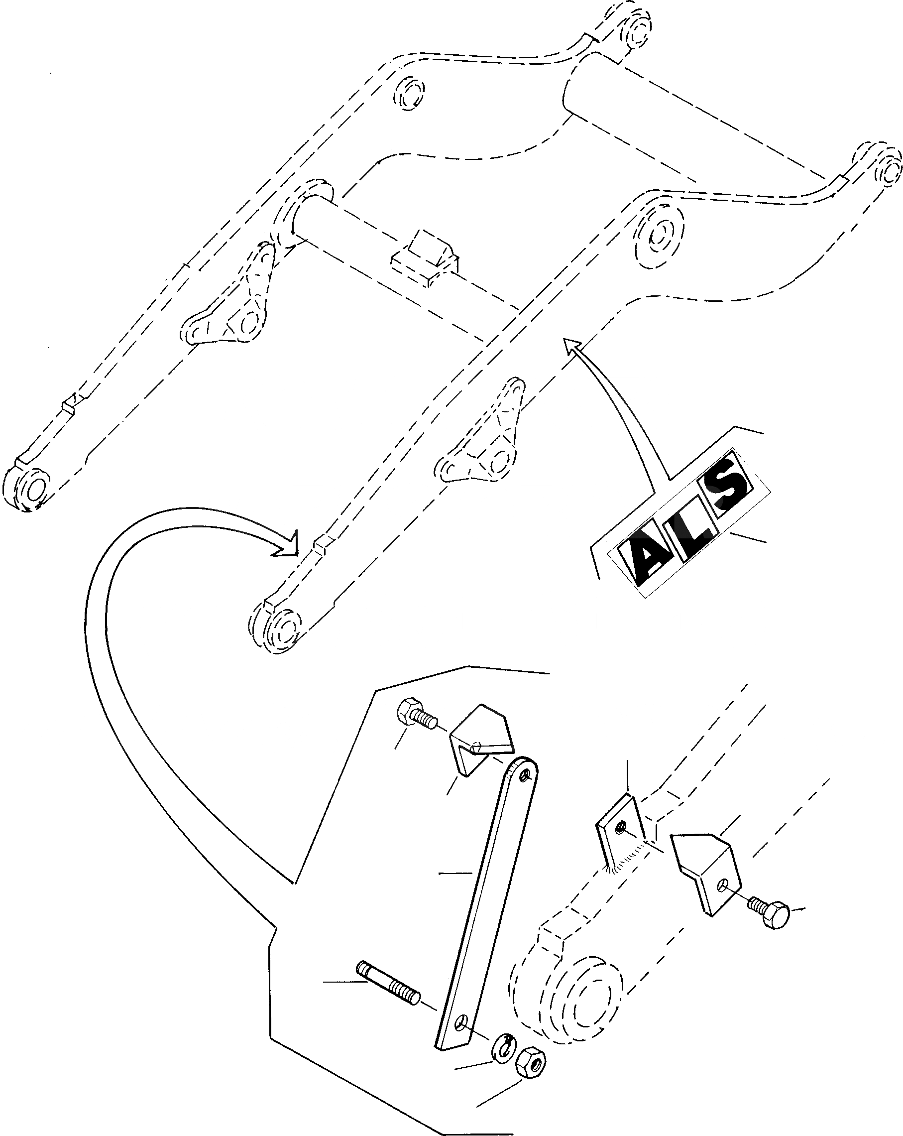 Схема запчастей Komatsu 35D - A.L.S. ATTACHING ЧАСТИ ОБОРУД-Е