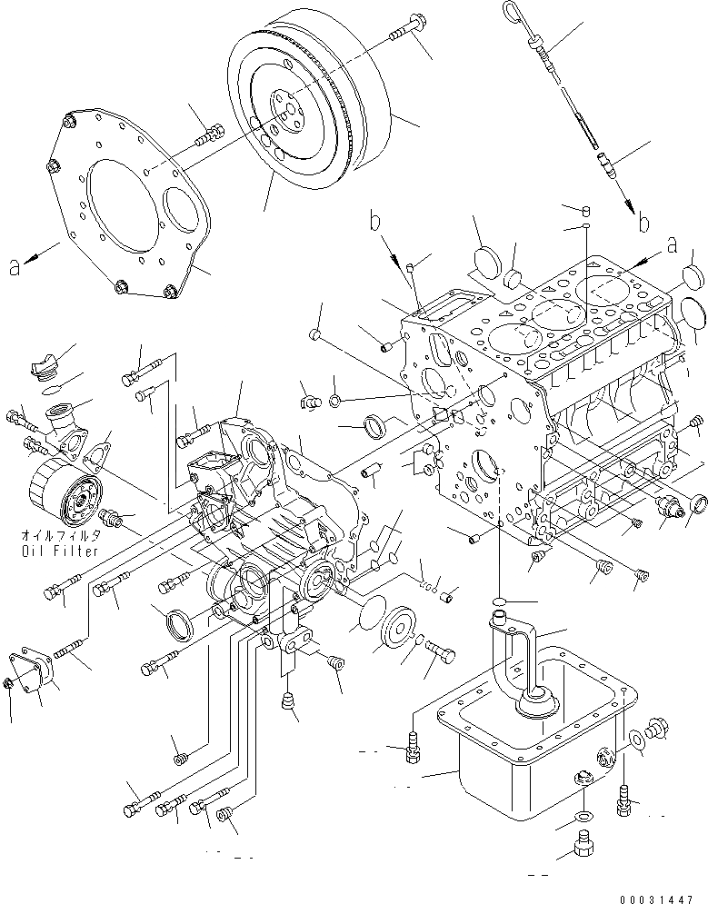 Схема запчастей Komatsu 3D67E-1A-MX - БЛОК ЦИЛИНДРОВ И МАСЛЯНЫЙ ПОДДОН ДВИГАТЕЛЬ