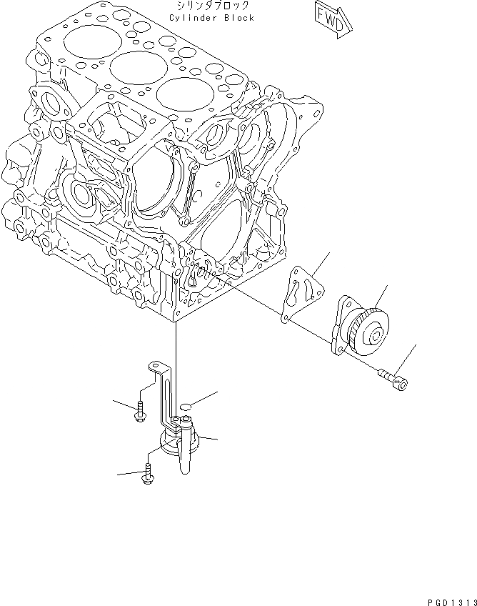 Схема запчастей Komatsu 3D68E-3K-MX - СМАЗЫВ. НАСОС(№-) ДВИГАТЕЛЬ