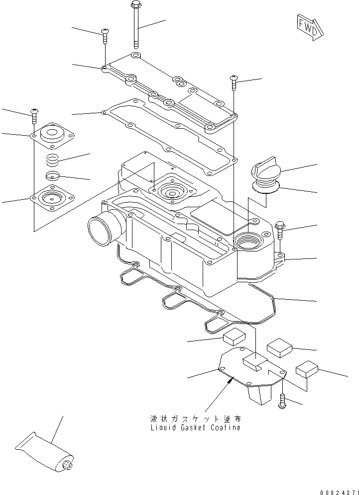 Схема запчастей Komatsu 3D76E-5N-MX - ГОЛОВКА ЦИЛИНДРОВ COVER ДВИГАТЕЛЬ