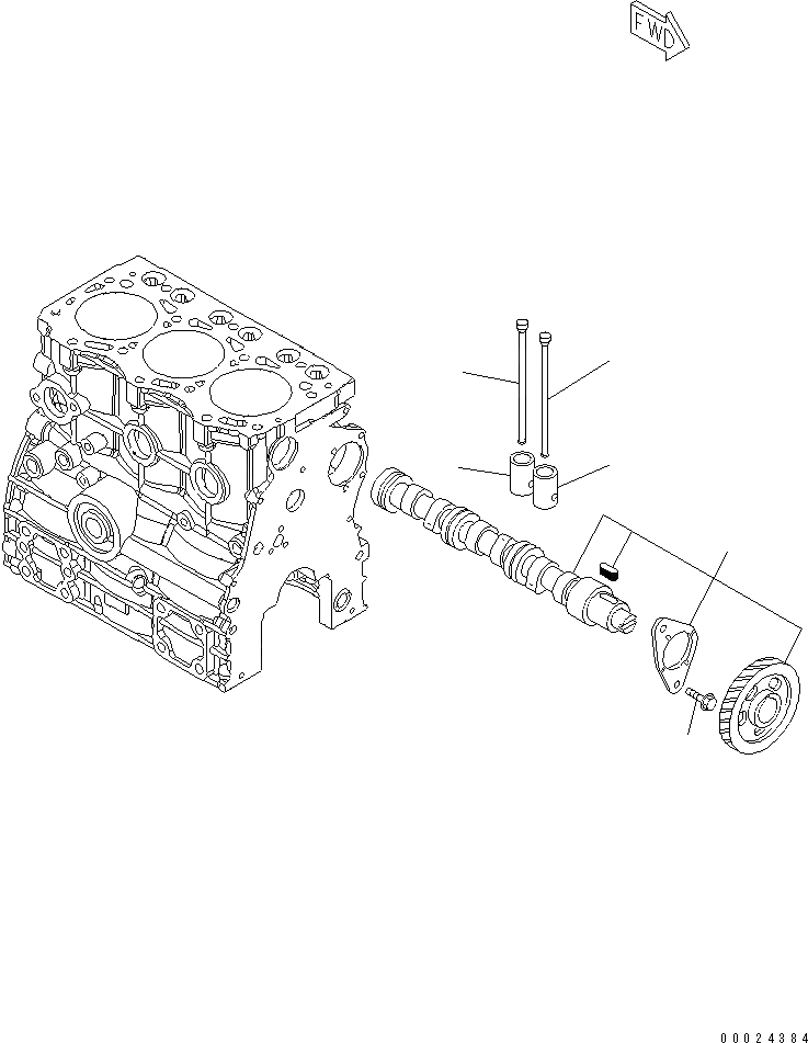 Схема запчастей Komatsu 3D76E-5N-MX - РАСПРЕДВАЛ И ТОЛКАТЕЛЬ ДВИГАТЕЛЬ