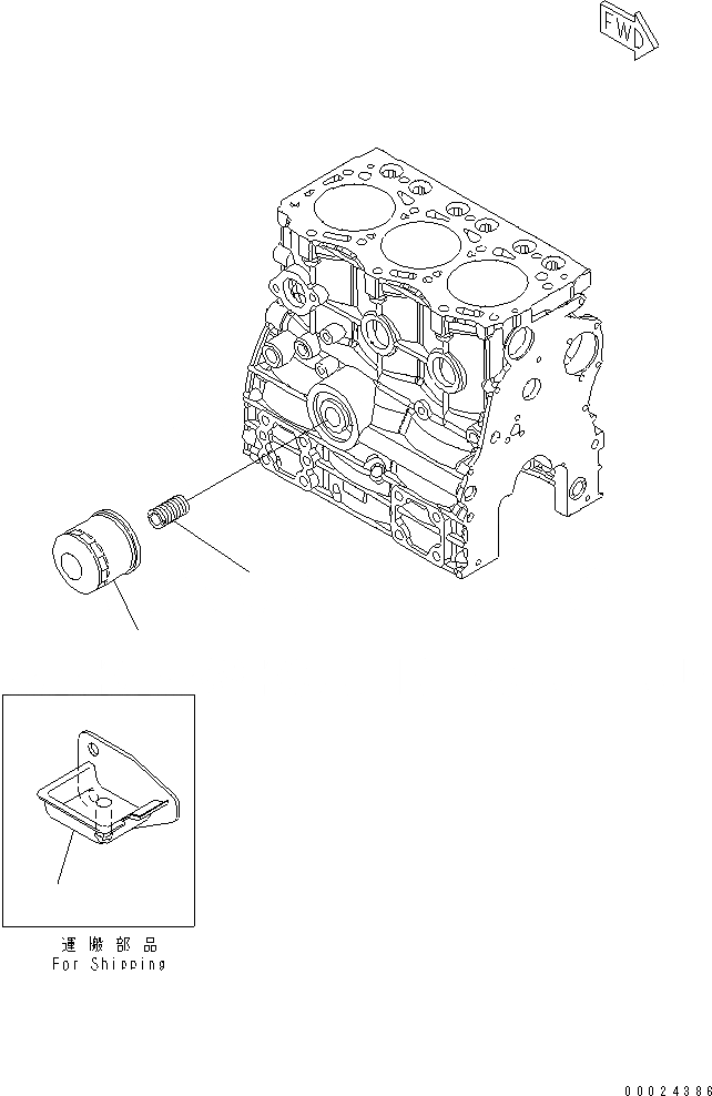 Схема запчастей Komatsu 3D76E-5N-MX - МАСЛ. ФИЛЬТР ДВИГАТЕЛЬ