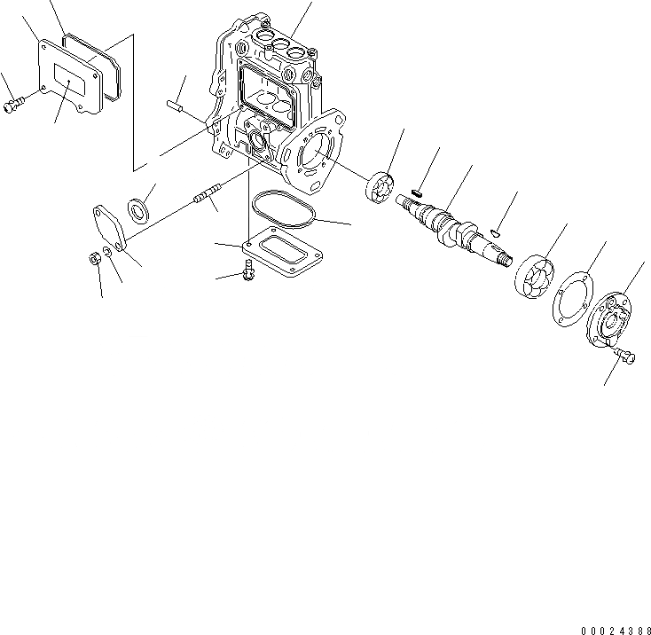 Схема запчастей Komatsu 3D76E-5N-MX - ТОПЛ. НАСОС (НАСОС) (/) (ВНУТР. ЧАСТИ) ДВИГАТЕЛЬ