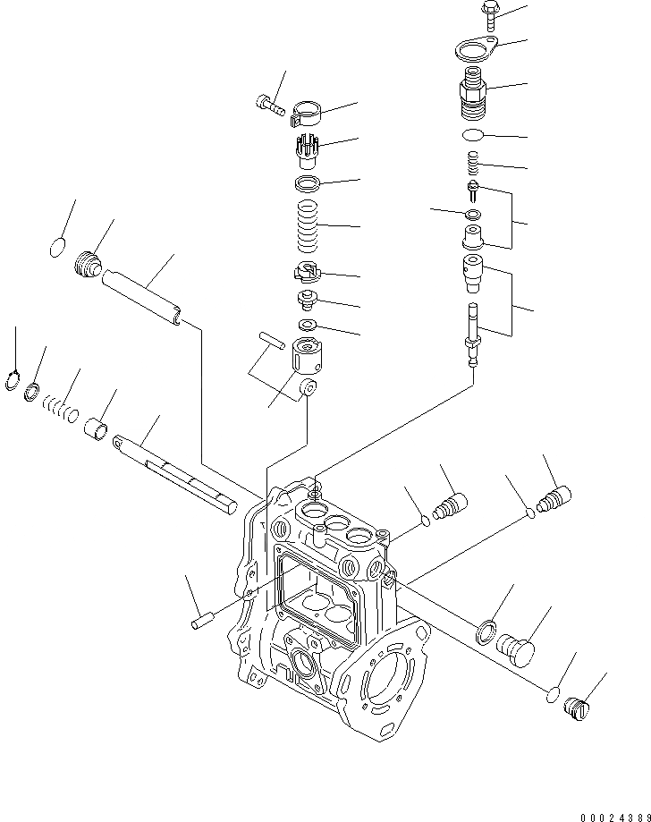 Схема запчастей Komatsu 3D76E-5N-MX - ТОПЛ. НАСОС (НАСОС) (/) (ВНУТР. ЧАСТИ) ДВИГАТЕЛЬ