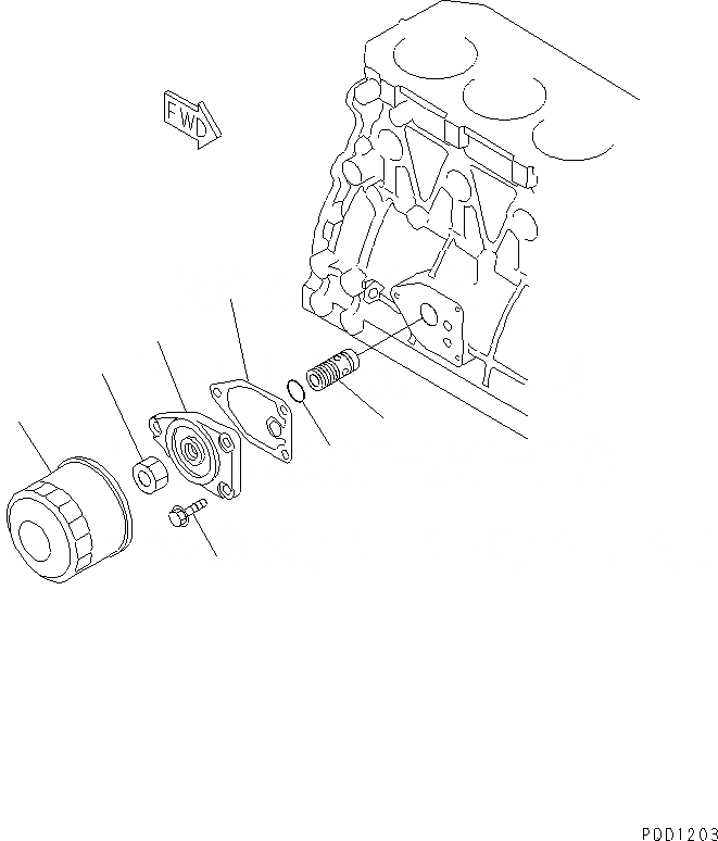 Схема запчастей Komatsu 3D82AE-3HC-MX - МАСЛ. ФИЛЬТР ДВИГАТЕЛЬ