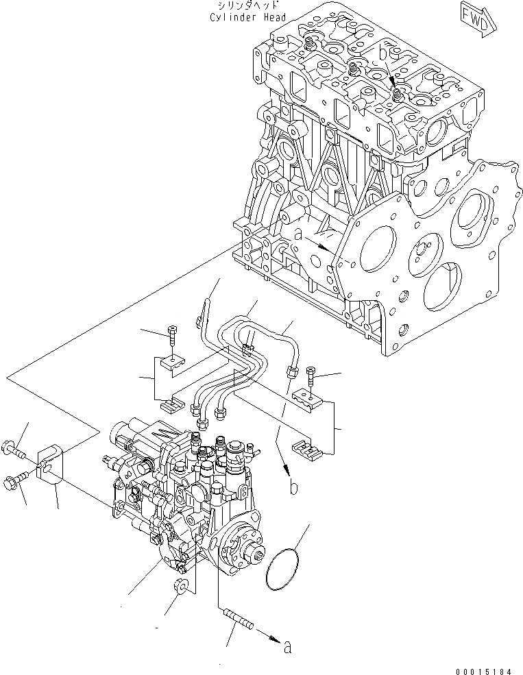 Схема запчастей Komatsu 3D82AE-5M-MX - ТОПЛ. НАСОС И ТРУБЫ(№7-) ДВИГАТЕЛЬ