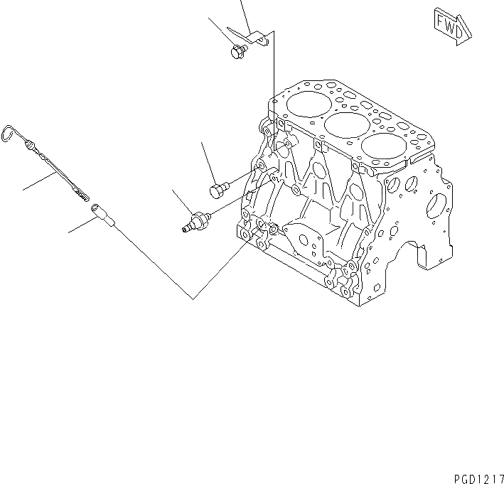 Схема запчастей Komatsu 3D84E-3LN-MX - ЭЛЕМЕНТЫ БЛОКА ЦИЛИНДРОВ(№9-) ДВИГАТЕЛЬ