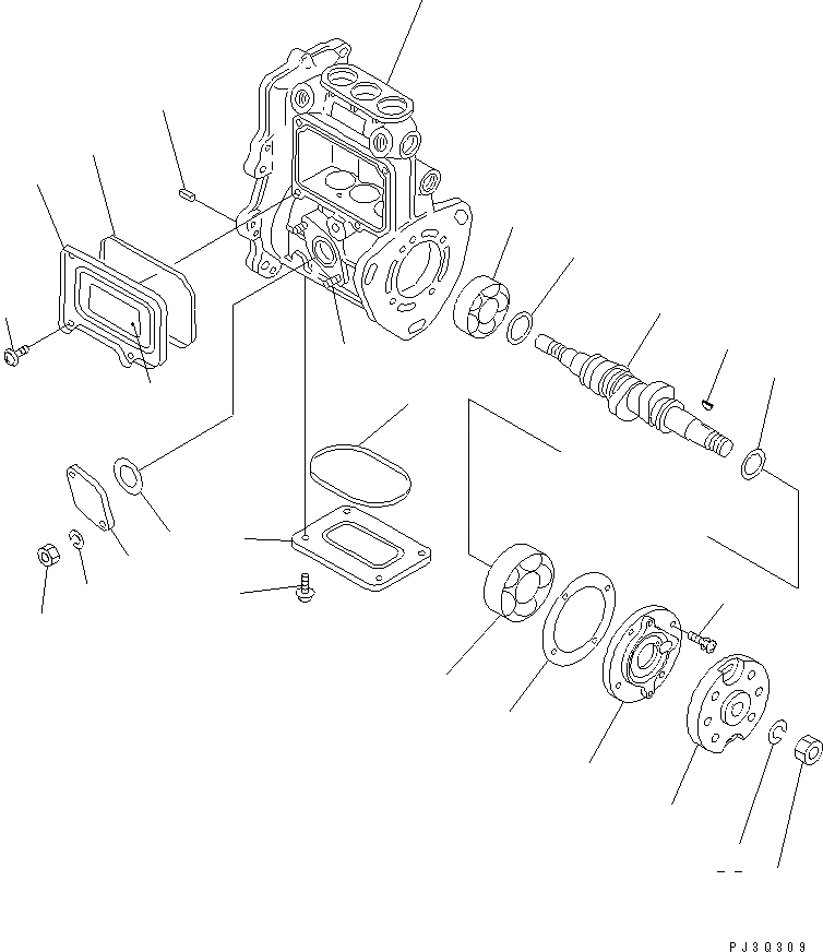 Схема запчастей Komatsu 3D84E-3LN-MX - ТОПЛ. НАСОС (НАСОС) (/) (ВНУТР. ЧАСТИ)(№97-) ДВИГАТЕЛЬ