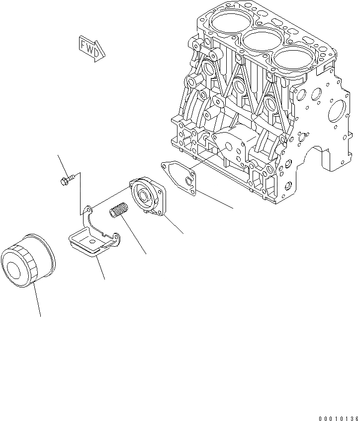 Схема запчастей Komatsu 3D88E-5P-MX - МАСЛ. ФИЛЬТР ДВИГАТЕЛЬ