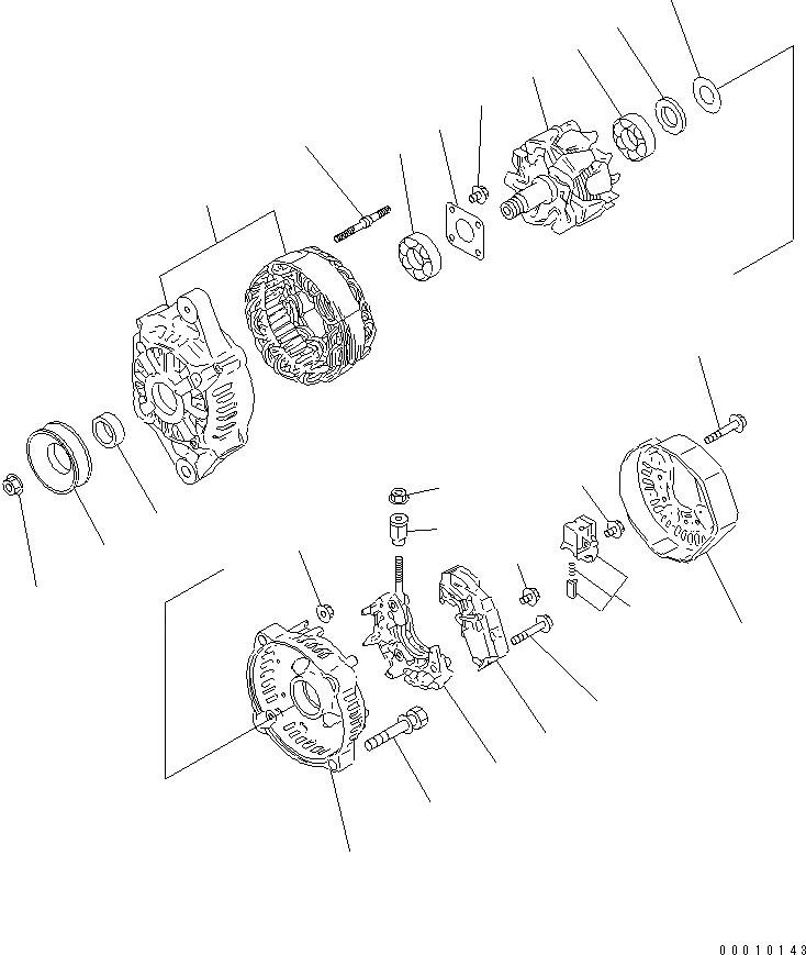 Схема запчастей Komatsu 3D88E-5P-MX - ГЕНЕРАТОР (A) (ВНУТР. ЧАСТИ) ДВИГАТЕЛЬ