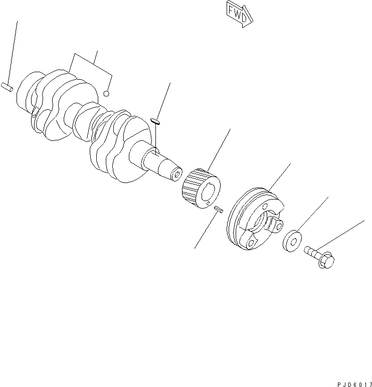 Схема запчастей Komatsu 3D68E-3K - КОЛЕНВАЛ (NOTRH AMERICA СПЕЦ-Я.)(№-) ДВИГАТЕЛЬ