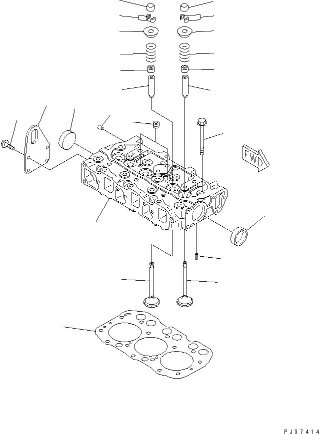 Схема запчастей Komatsu 3D72-2GA - ГОЛОВКА ЦИЛИНДРОВ ГОЛОВКА ЦИЛИНДРОВ