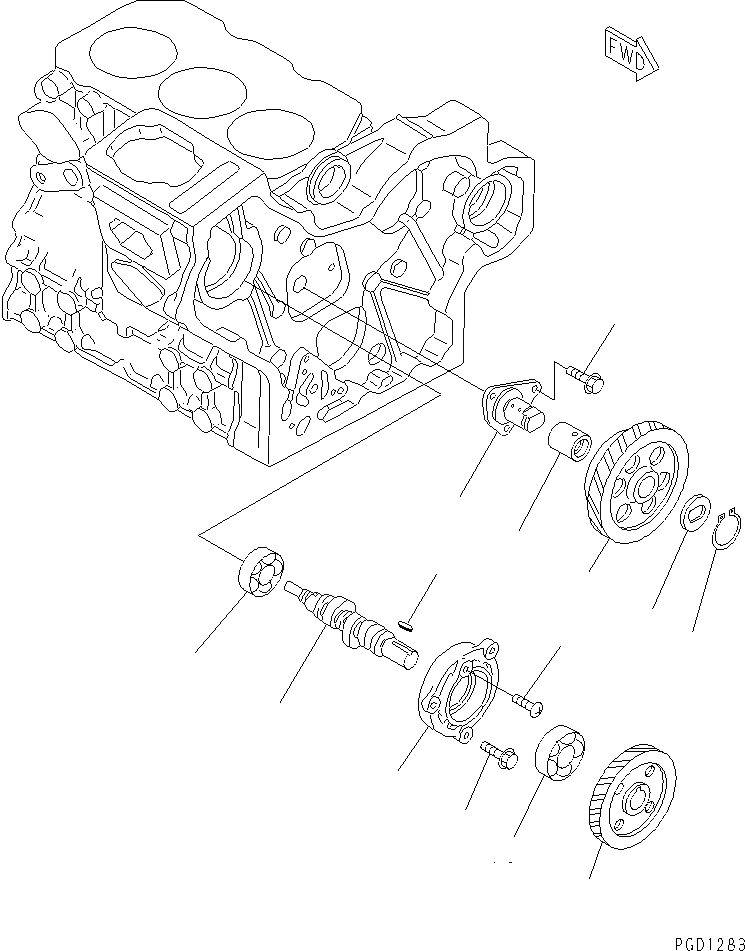 Схема запчастей Komatsu 3D74E-3C - ПРИВОД ДВИГАТЕЛЬ