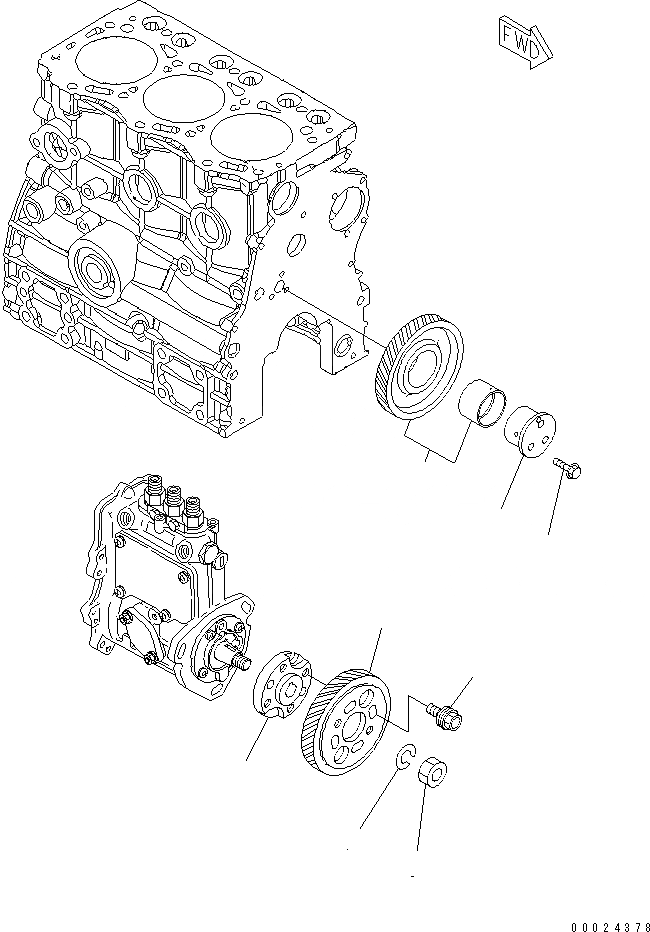 Схема запчастей Komatsu 3D76E-5N-BA - ПРИВОД ДВИГАТЕЛЬ