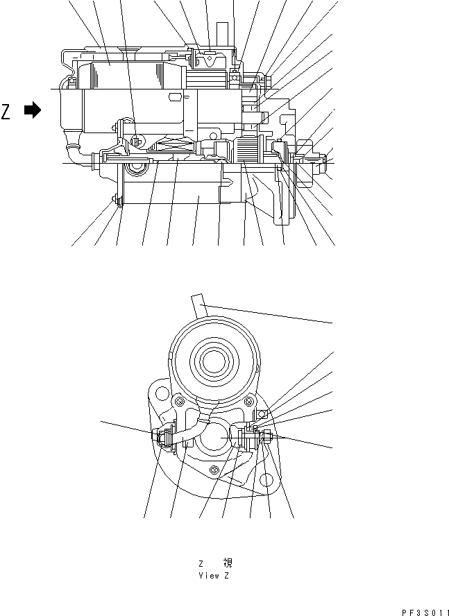 Схема запчастей Komatsu 3D78-1A - СТАРТЕР ЭЛЕКТРИКА