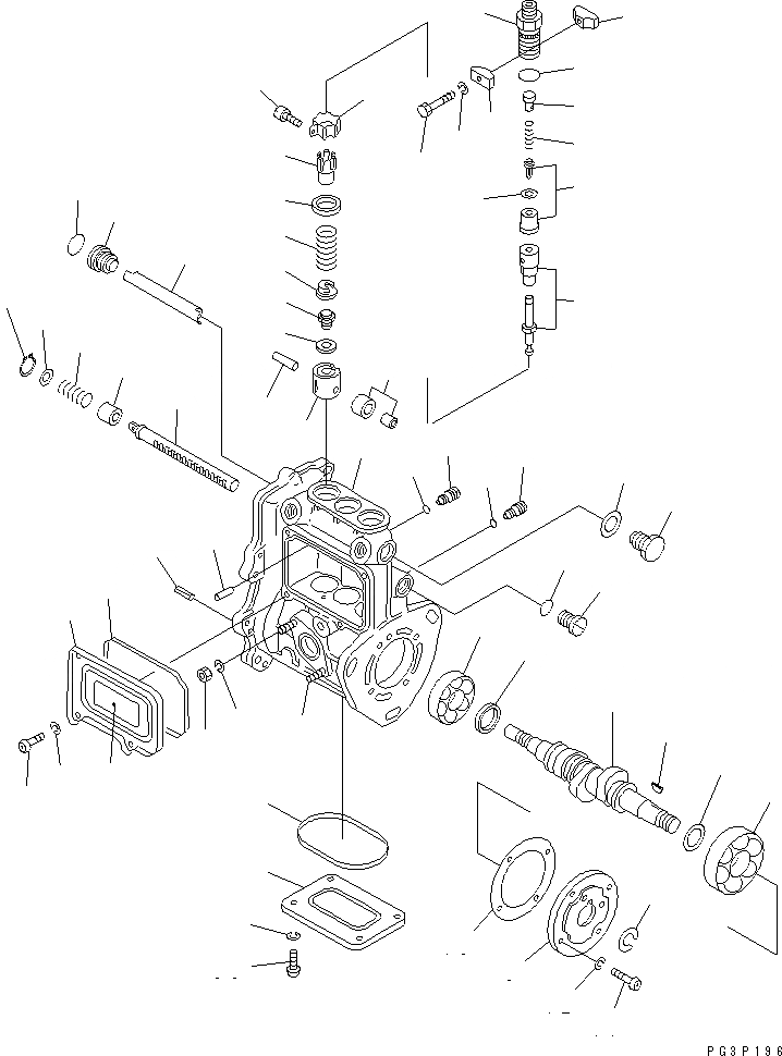 Схема запчастей Komatsu 3D78-1D - ТОПЛ. НАСОС(№89-) ТОПЛИВН. СИСТЕМА