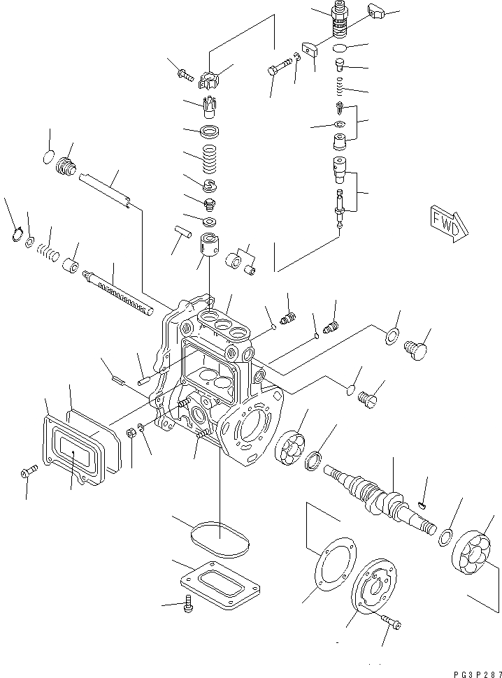 Схема запчастей Komatsu 3D78-1E - ТОПЛ. НАСОС ТОПЛИВН. СИСТЕМА