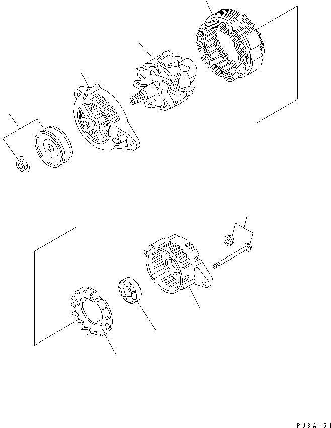 Схема запчастей Komatsu 3D78AE-3A - ГЕНЕРАТОР (A)(№8-) ЭЛЕКТРИКА