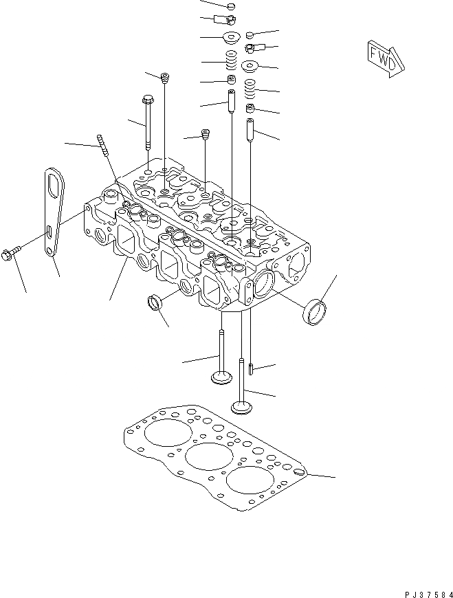 Схема запчастей Komatsu 3D78N-1B - ГОЛОВКА ЦИЛИНДРОВ ГОЛОВКА ЦИЛИНДРОВ
