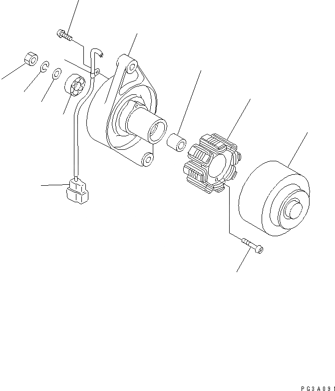 Схема запчастей Komatsu 3D80-1 - ГЕНЕРАТОР ЭЛЕКТРИКА