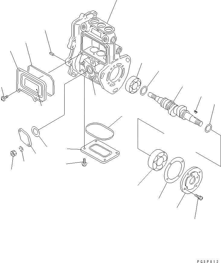 Схема запчастей Komatsu 3D82AE-3E - ТОПЛ. НАСОС (НАСОС) (/) (ВНУТР. ЧАСТИ) ДВИГАТЕЛЬ