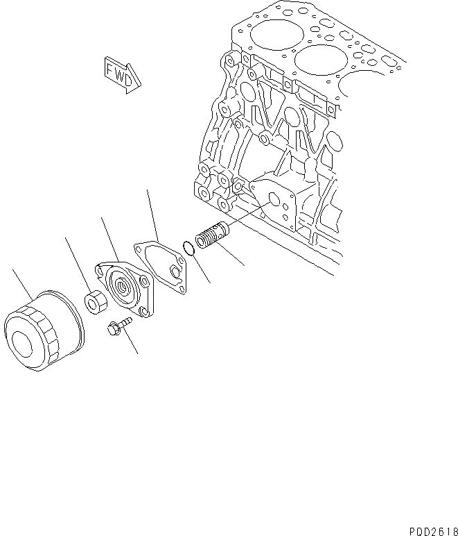 Схема запчастей Komatsu 3D82AE-3G - МАСЛ. ФИЛЬТР(№9-) ДВИГАТЕЛЬ