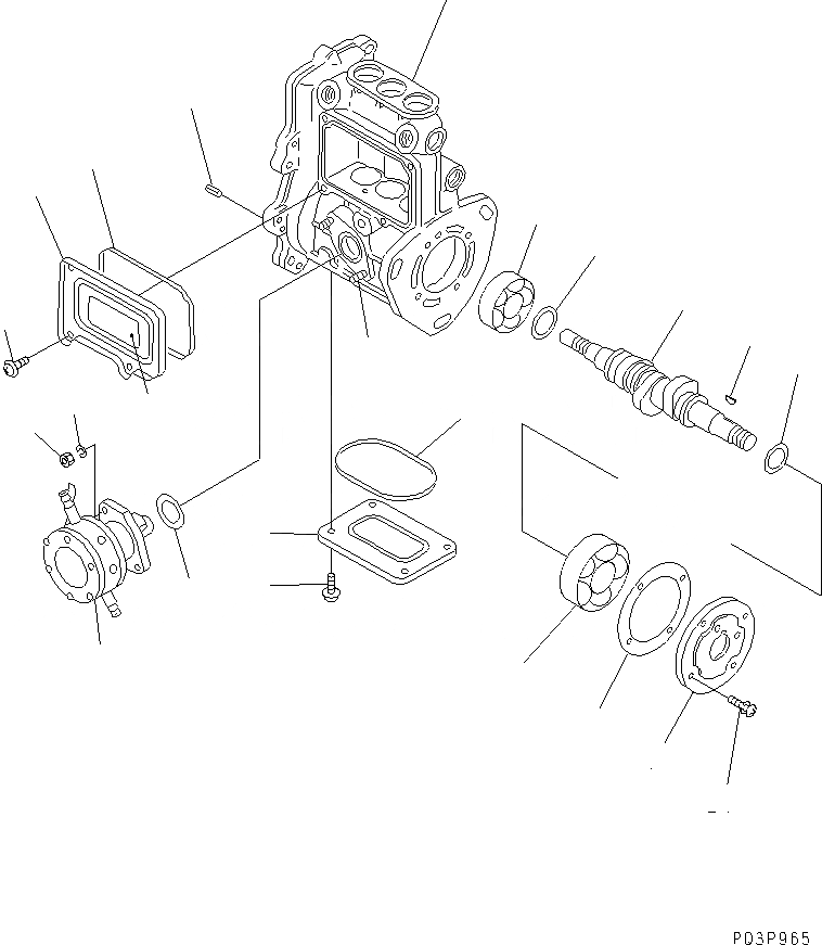 Схема запчастей Komatsu 3D82AE-3G - ТОПЛ. НАСОС (НАСОС) (/) (ВНУТР. ЧАСТИ)(№9-) ДВИГАТЕЛЬ