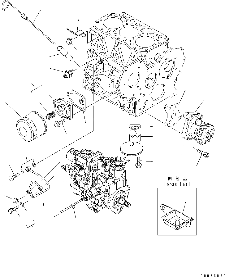 Схема запчастей Komatsu 3D82AE-6BM-DA - СМАЗЫВ. НАСОС И МАСЛ. ФИЛЬТР ДВИГАТЕЛЬ