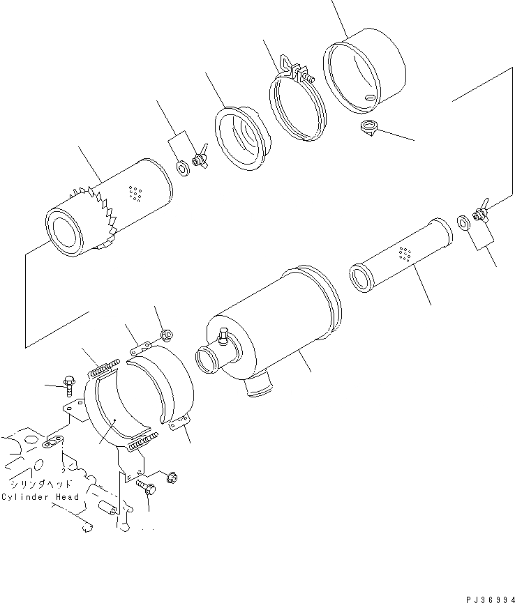 Схема запчастей Komatsu 3D84-1F - ВОЗДУХООЧИСТИТЕЛЬ И КРЕПЛЕНИЕ (ДВОЙНОЙ ЭЛЕМЕНТ) ГОЛОВКА ЦИЛИНДРОВ