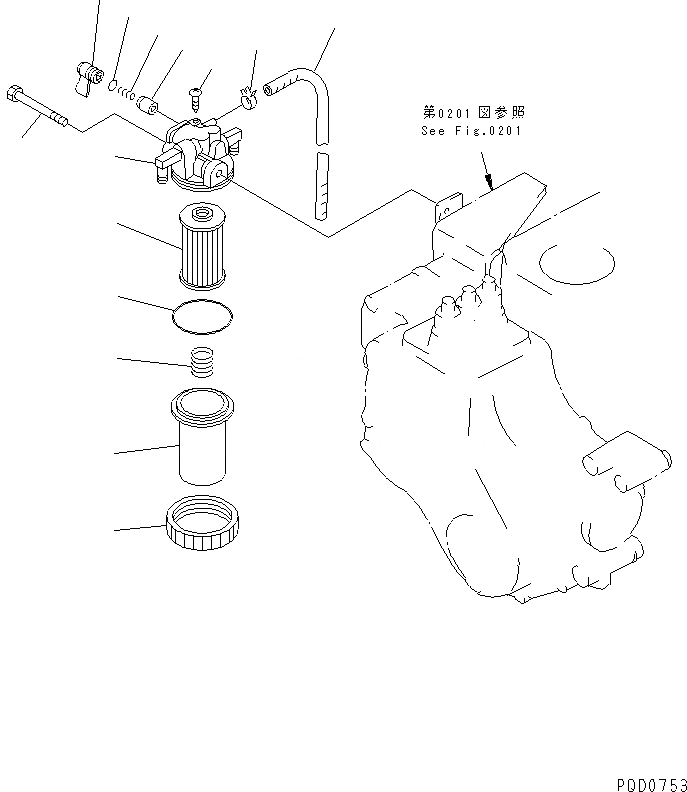 Схема запчастей Komatsu 3D84-1GA-U - ТОПЛИВН. ФИЛЬТР. И КРЕПЛЕНИЕ ТОПЛИВН. СИСТЕМА