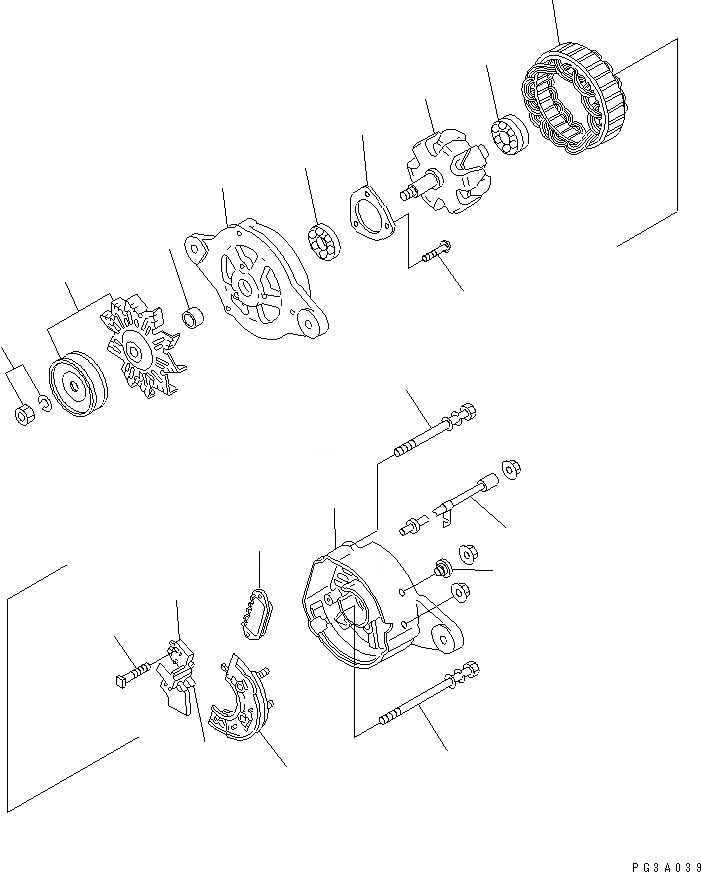 Схема запчастей Komatsu 3D84-1GA-U - ГЕНЕРАТОР ЭЛЕКТРИКА