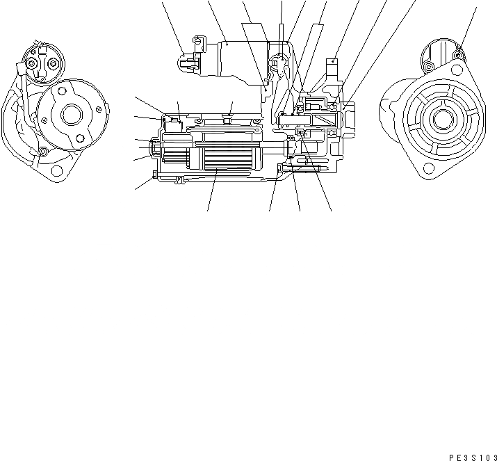 Схема запчастей Komatsu 3D84-1H - СТАРТЕР(№9-) ЭЛЕКТРИКА