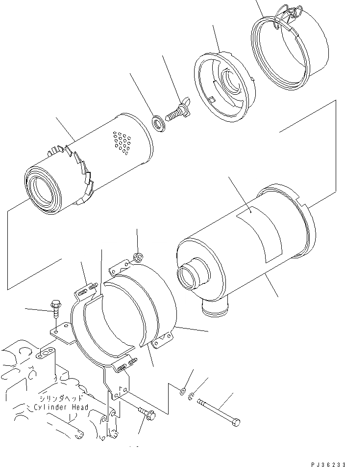 Схема запчастей Komatsu 3D84-1J - ВОЗДУХООЧИСТИТЕЛЬ ГОЛОВКА ЦИЛИНДРОВ