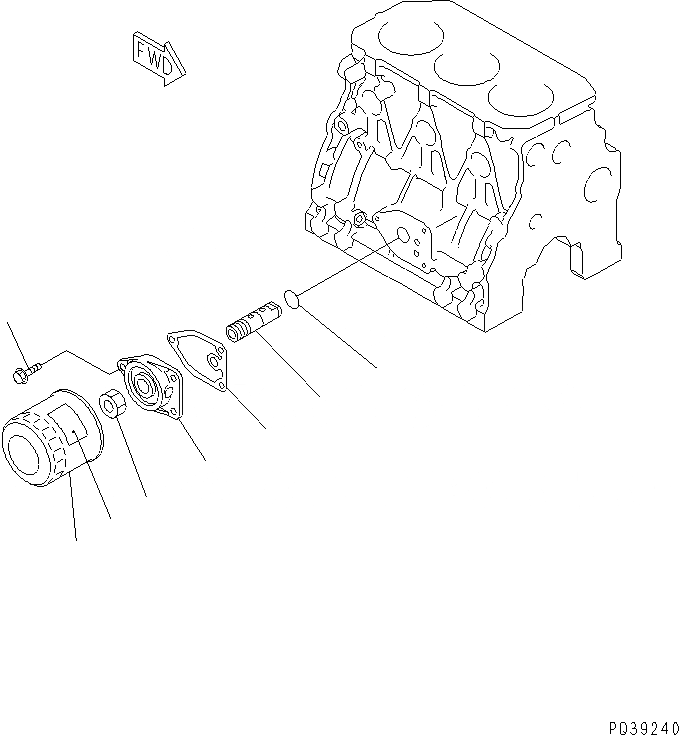 Схема запчастей Komatsu 3D84-2GA - МАСЛ. ФИЛЬТР И КРЕПЛЕНИЕ(№88-) СИСТЕМА СМАЗКИ МАСЛ. СИСТЕМА