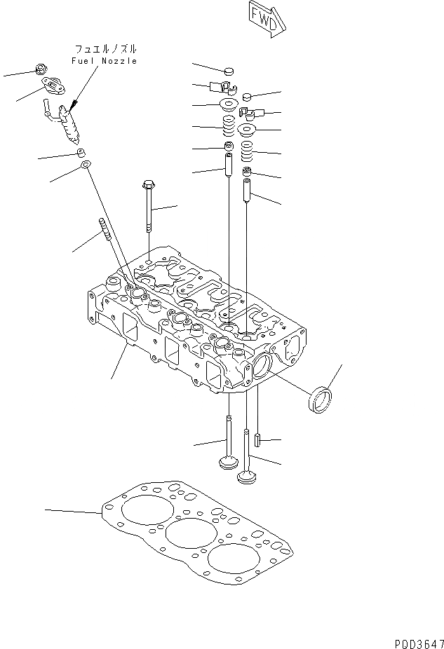 Схема запчастей Komatsu 3D84E-3F - ГОЛОВКА ЦИЛИНДРОВ ДВИГАТЕЛЬ