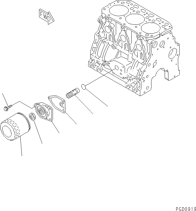 Схема запчастей Komatsu 3D84E-3F - МАСЛ. ФИЛЬТР ДВИГАТЕЛЬ