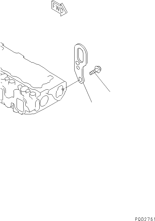 Схема запчастей Komatsu 3D84E-3K - ПЕРЕДН. ПОДВЕСН. КРОНШТЕЙН(№89-) ДВИГАТЕЛЬ