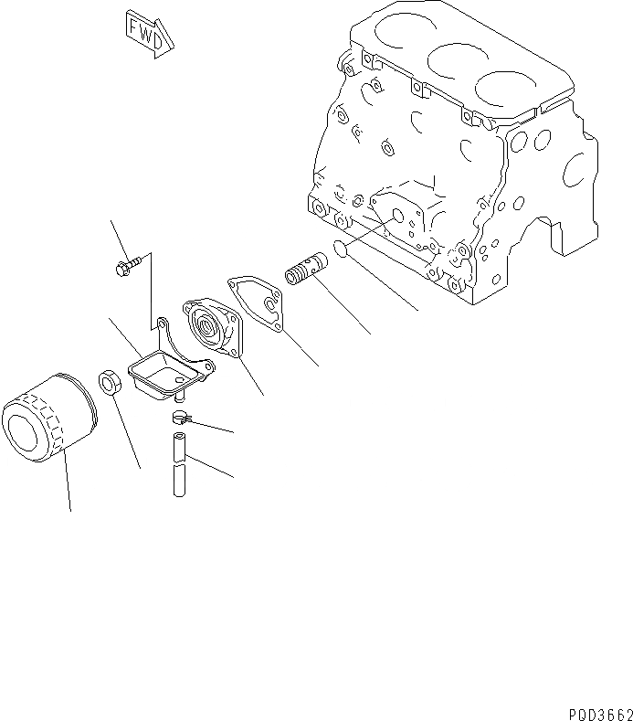 Схема запчастей Komatsu 3D84E-3L - МАСЛ. ФИЛЬТР(№7-) ДВИГАТЕЛЬ