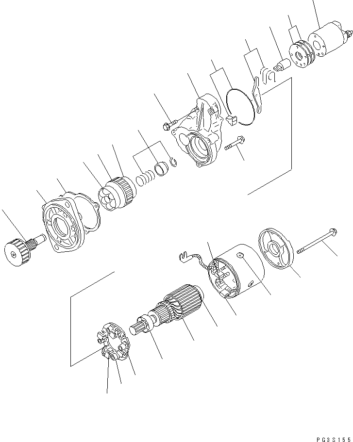 Схема запчастей Komatsu 3D84E-3D - СТАРТЕР (KW)(№-78) ЭЛЕКТРИКА