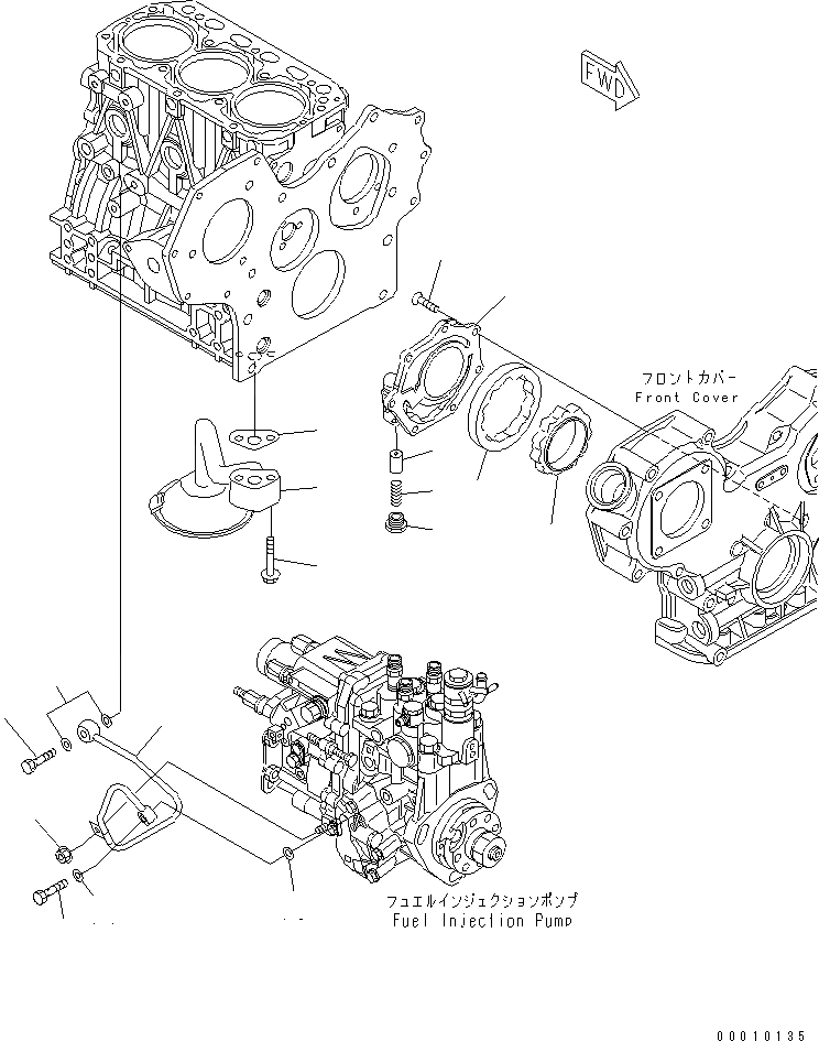 Схема запчастей Komatsu 3D84E-5X-AB - СМАЗЫВ. НАСОС(№-) ДВИГАТЕЛЬ