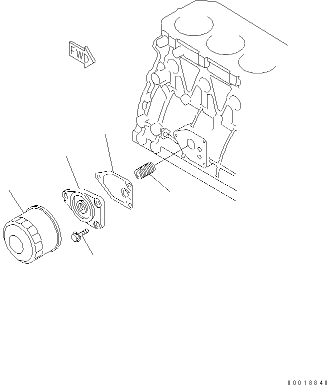 Схема запчастей Komatsu 3D84E-5X-AB - МАСЛ. ФИЛЬТР(№-) ДВИГАТЕЛЬ