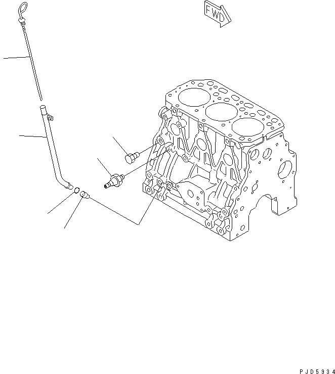 Схема запчастей Komatsu 3D84E-3Q - ЭЛЕМЕНТЫ БЛОКА ЦИЛИНДРОВ(№7-) ДВИГАТЕЛЬ