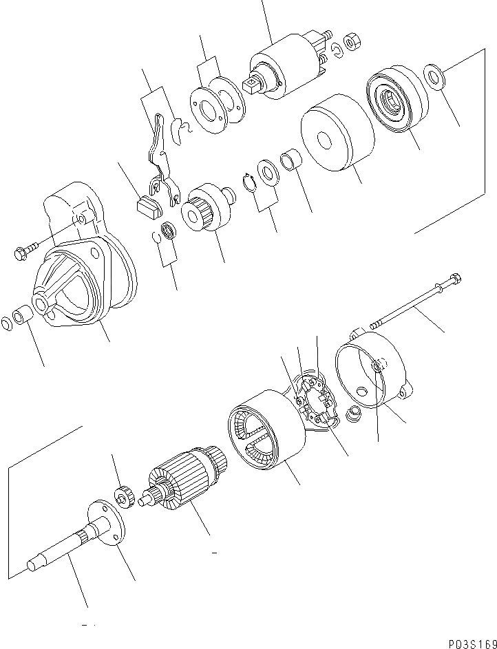 Схема запчастей Komatsu 3D84E-3LB - СТАРТЕР (.KW) (ВНУТР. ЧАСТИ)(№7-) ДВИГАТЕЛЬ