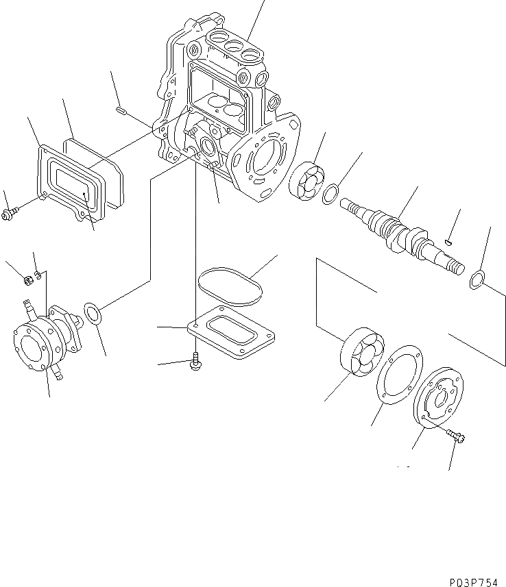 Схема запчастей Komatsu 3D84E-3P - ТОПЛ. НАСОС (НАСОС) (/) ТОПЛИВН. СИСТЕМА