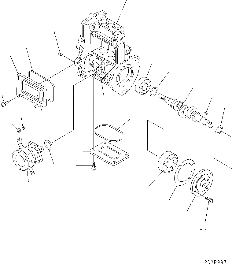 Схема запчастей Komatsu 3D88E-3B - ТОПЛ. НАСОС (НАСОС) (/) (ВНУТР. ЧАСТИ)(№8-) ДВИГАТЕЛЬ