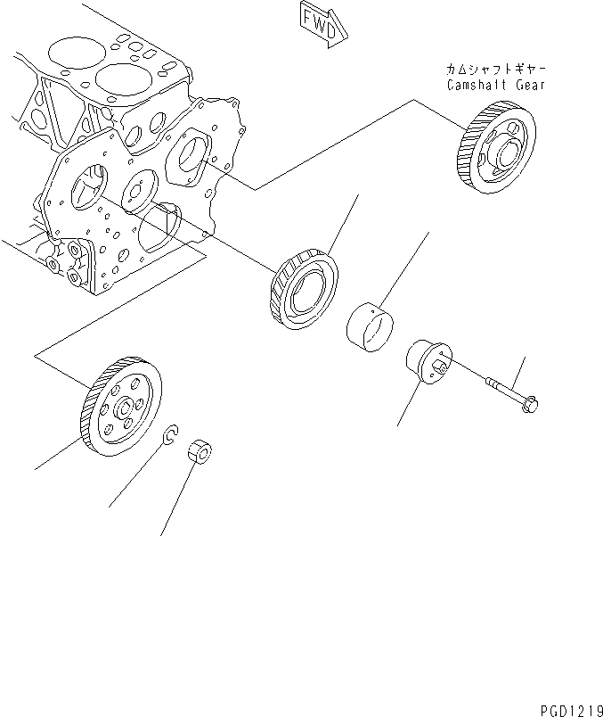 Схема запчастей Komatsu 3D88E-3A - ПРИВОД ДВИГАТЕЛЬ